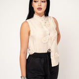 Blusa Bordada Formal color Beige | ZAIVA