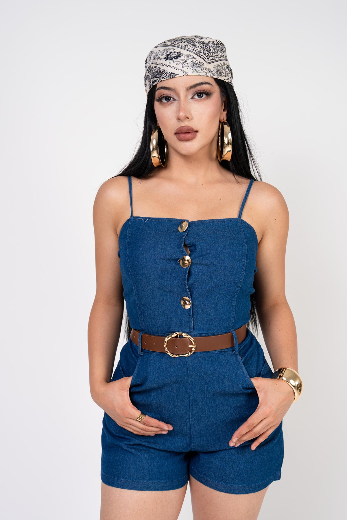 Jumpsuit Denim Stretch color Azul Medio | ZAIVA
