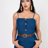 Jumpsuit Denim Stretch color Azul Medio | ZAIVA