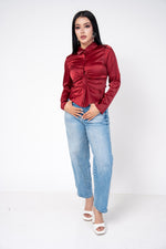 Camisera Satinada Plisada | ZAIVA