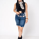 Chaleco Stretch Corto Con Pedreria | ZAIVA
