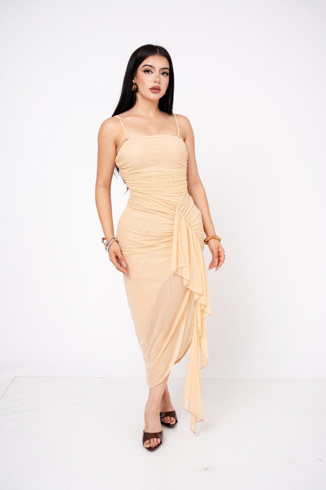 Vestido Mesh Waterfall Hem por mayoreo — ZAIVA (vista 2)